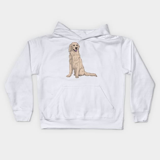 Golden retriever - sit Kids Hoodie by doggyshop